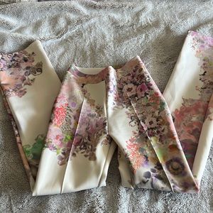 Multicolor pixelated boot cut pants